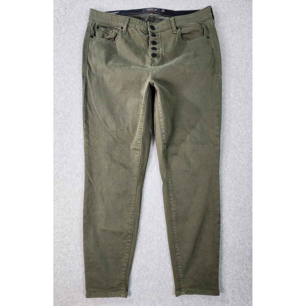 Torrid Sky‎ High Skinny Premium Button Fly Jeans Womens 16R Green Measures 36x27